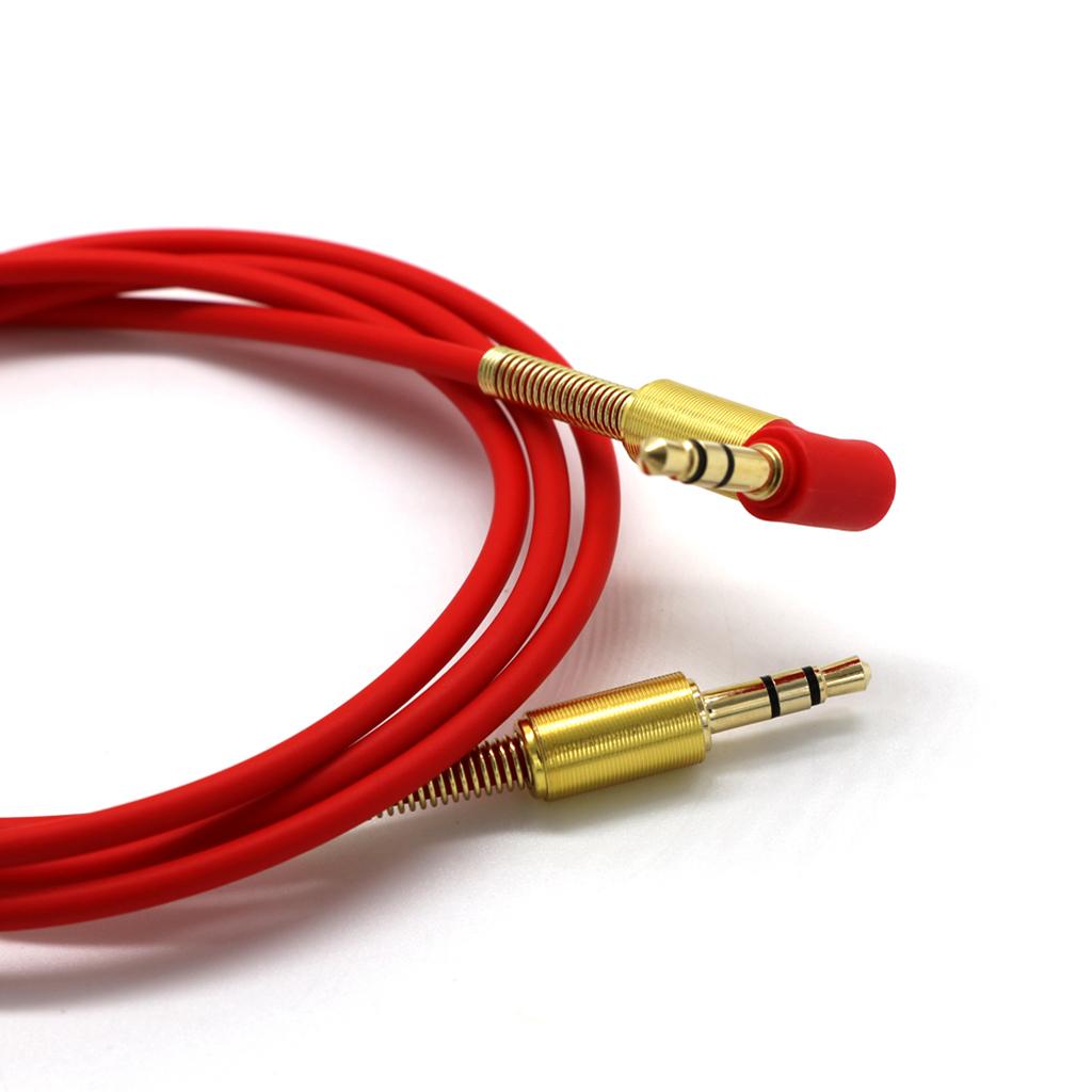 3.5mm  Audio Cable Male To Male 90 Degree Right Angle Aux Cable Red