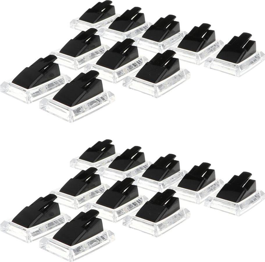 Guangquanstrade 20x Khay Đựng Đồ Trang Sức Nhẫn Đỡ Giá Đỡ Nhẫn Tủ Trưng Bày Đen