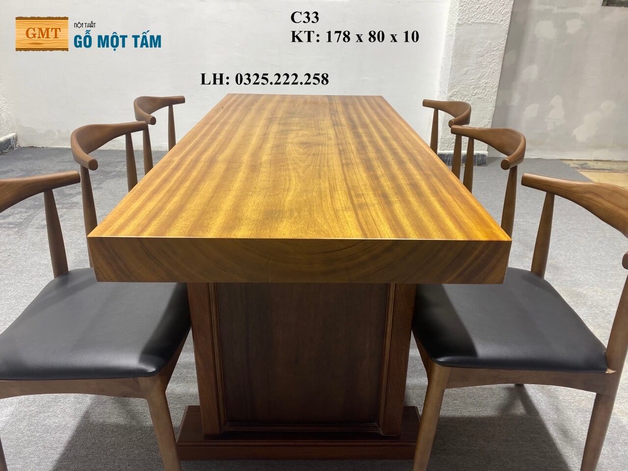 Bàn Làm Việc Gỗ Gõ Vàng, Bàn Cafe Gỗ Gõ Vàng, Bàn Gỗ Gõ Vàng Nguyên Tấm Dài 1,78m Rộng 80cm Dày 10cm