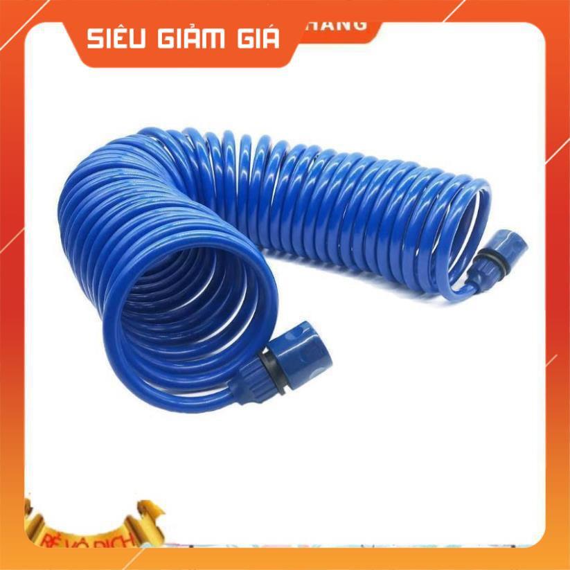 Bộ vòi xịt nước tưới cây đa năng tăng áp lực nước kèm dây tưới dạng lò xo co dãn 701-1814 loại 10m