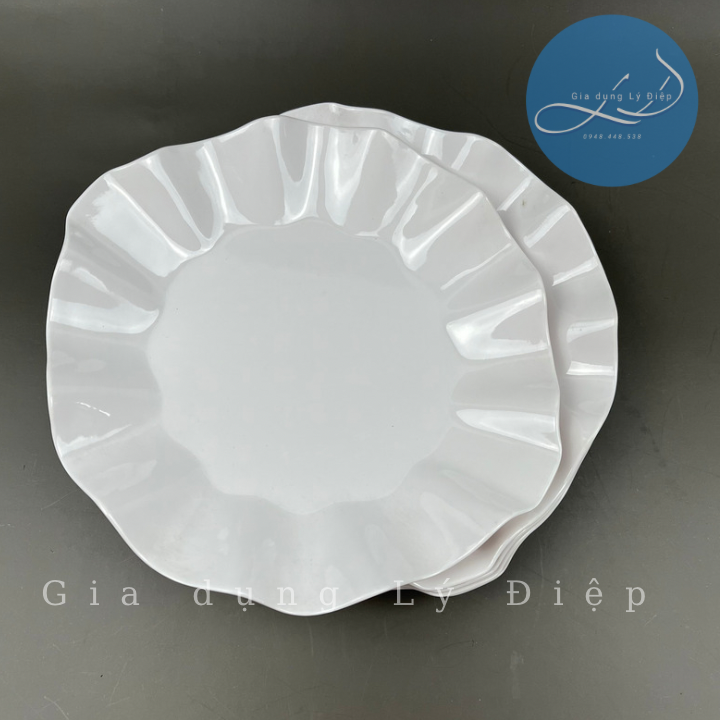 Dĩa nhựa melamine trắng bèo dh07 an toàn, tiện lợi