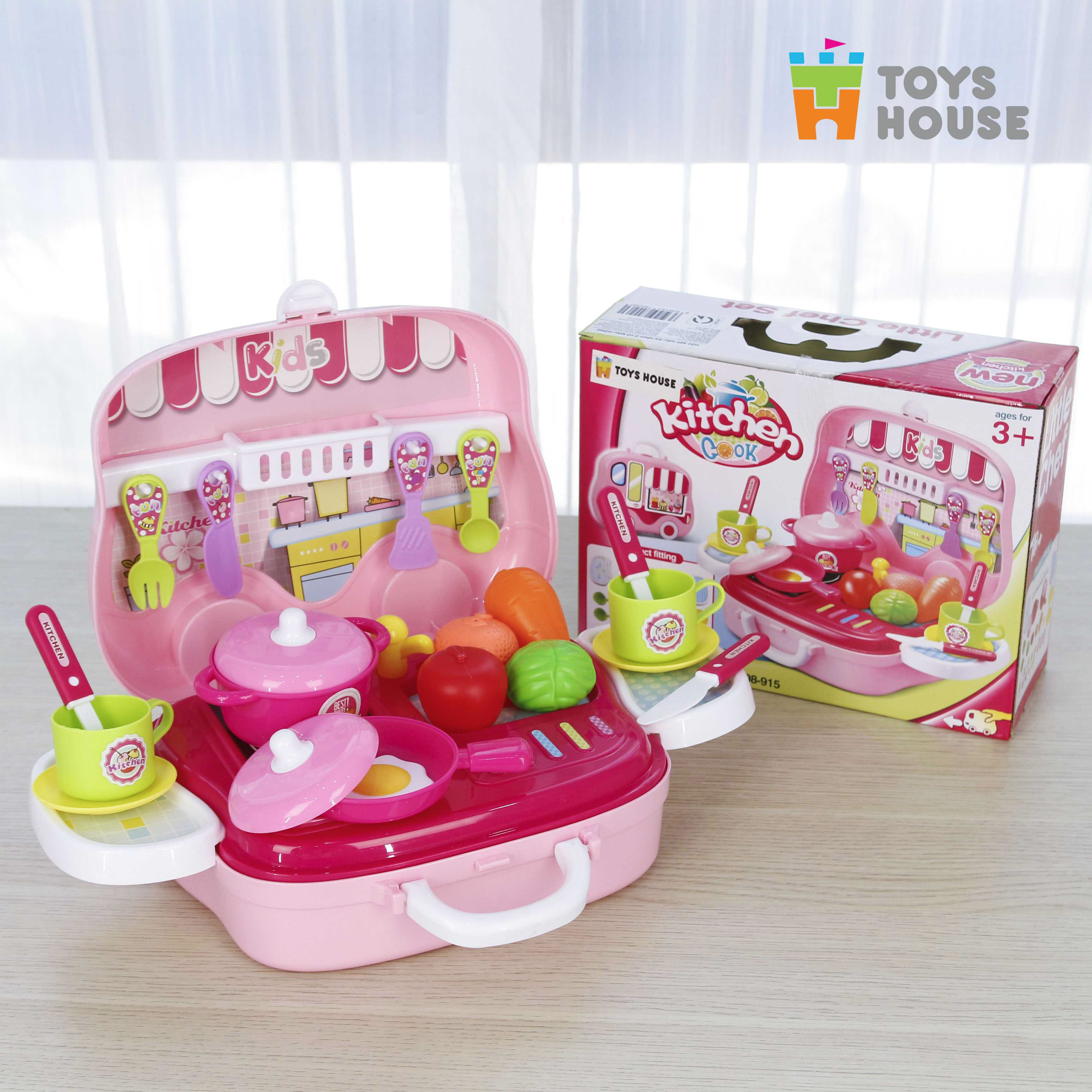 Hộp Bếp Nấu Ăn Hình Ô Tô Toys House 008-915 Màu Hồng