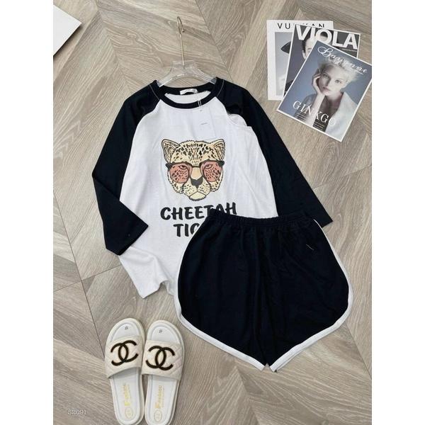 SET ÁO KHOÉT VAI TAY DÀI KÈM SHORT