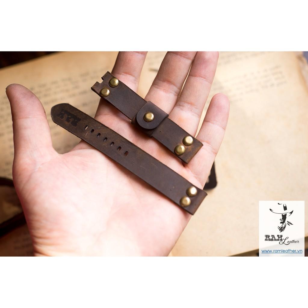 DÂY ĐỒNG HỒ PHI CÔNG DA SÁP NGỰA ĐIÊN CỰC CHẤT – RAM PILOT SÁP NGỰA – SIZE 22MM