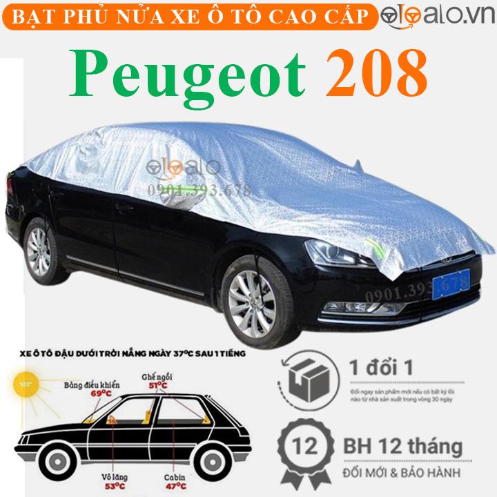 Bạt phủ nửa nóc xe Peugeot 208 vải dù 3 lớp