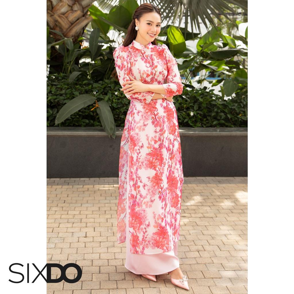 Áo dài nữ họa tiết hoa SIXDO