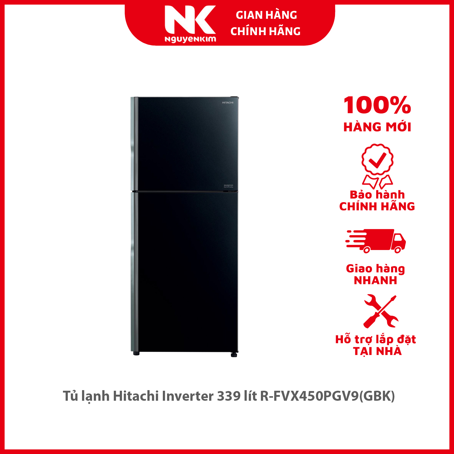 Tủ lạnh Hitachi Inverter 339 lít R-FVX450PGV9(GBK) - Hàng chính hãng [Giao hàng toàn quốc]