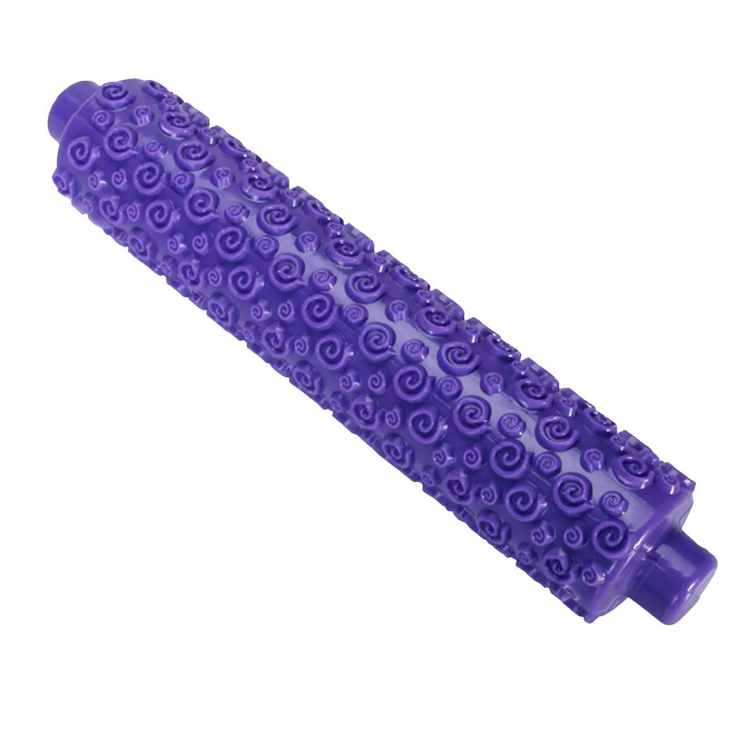 Spiral Pattern Plastic Fondant Roller Rolling Pin - Purple