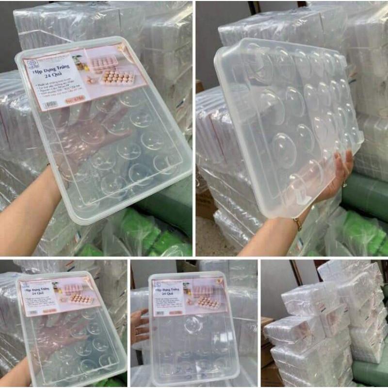 Khay đựng trứng 24 quả nhựa bền đẹp, ko mùi ăn toàn và vệ sinh trong tủ lạnh