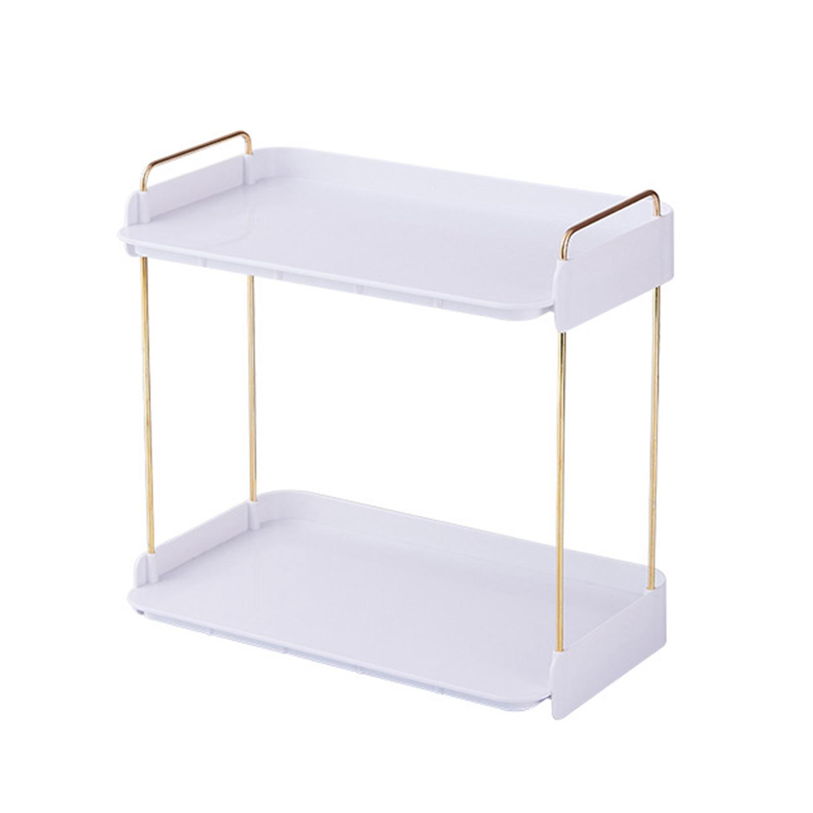Cosmetic stand makeup shelves shower kitchen 2 Layers white