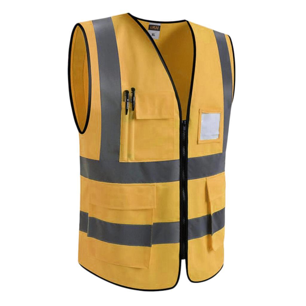 3pcs Reflective Safety Vest Waistcoat Clothing With L XL XXL Golden