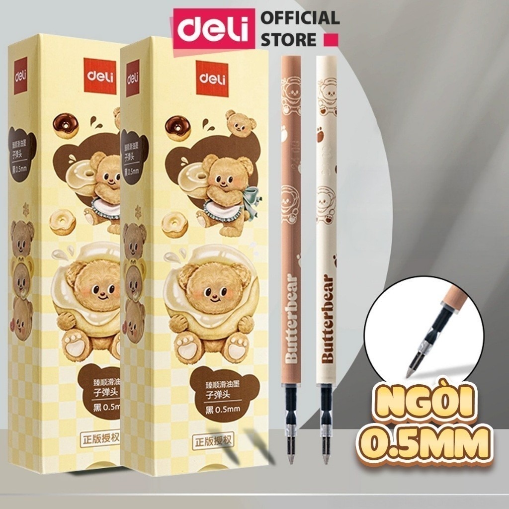 Bút Gel Bút Bi Nước Màu Pastel Phối Nhũ Ngòi 0.5mm Deli - Bút Bi Nước Mực Đều Viết Trơn Tru Văn Phòng Phẩm Cao Cấp