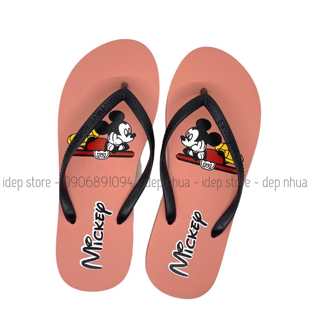 Dép kẹp tông nữ xỏ ngón chuột Micky đi biển mùa hè iDép (8 màu) - DL033