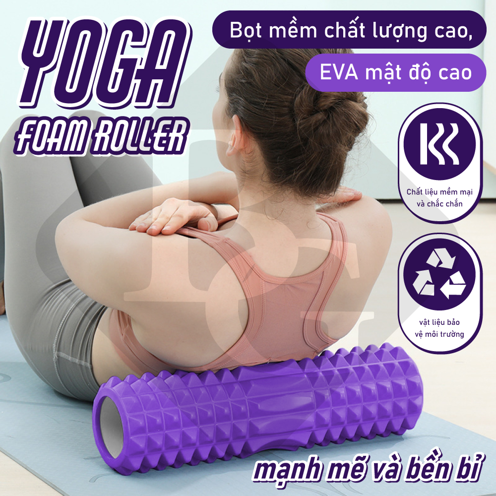 BG Con Lăn Massage Ống Lăn Dãn Cơ Foam Roller Tập Gym, Yoga, Thể Hình (hàng nhập khẩu) PURPLE