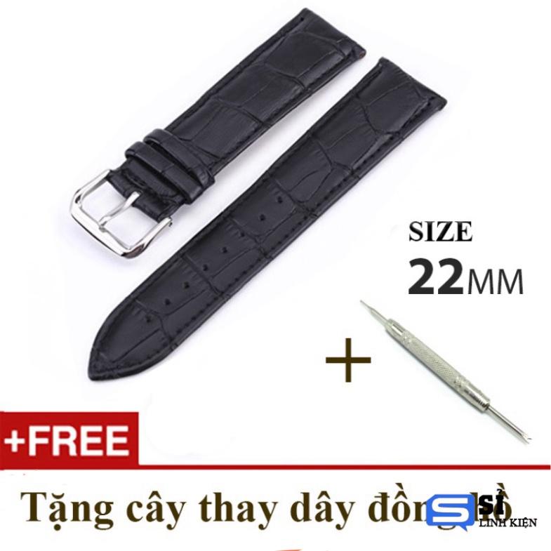 Dây đồng hồ đeo tay da thời thượng SIZE 22mm