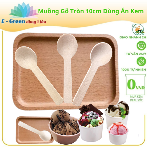 10 Cái Muỗng Thìa Gỗ Loại Nhỏ Để Ăn Kem, Sữa Chua Xôi Bánh, Nhiều Kích Thướt, Nhỏ Gọn Tiện Lợi, Dùng 1 Lần