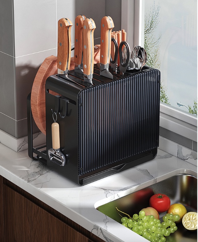 Kệ đựng dao thớt để bàn hoặc treo tường Carbon Steel