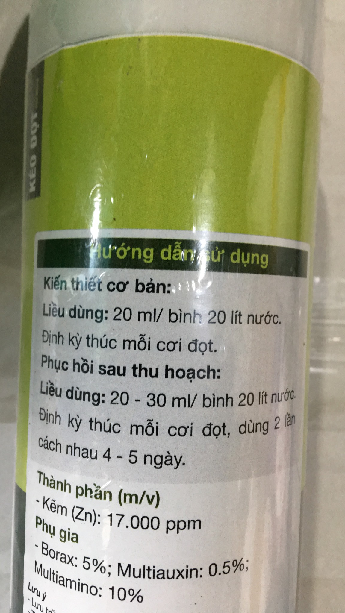 Phân bón lá Vọt đọt sầu riêng lọ 500ml phân bón thế hệ thứ 5