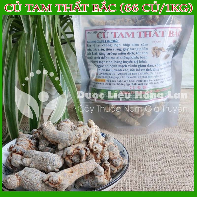 500g Củ Tam Thất Bắc loại 66 củ/1kg loại 1
