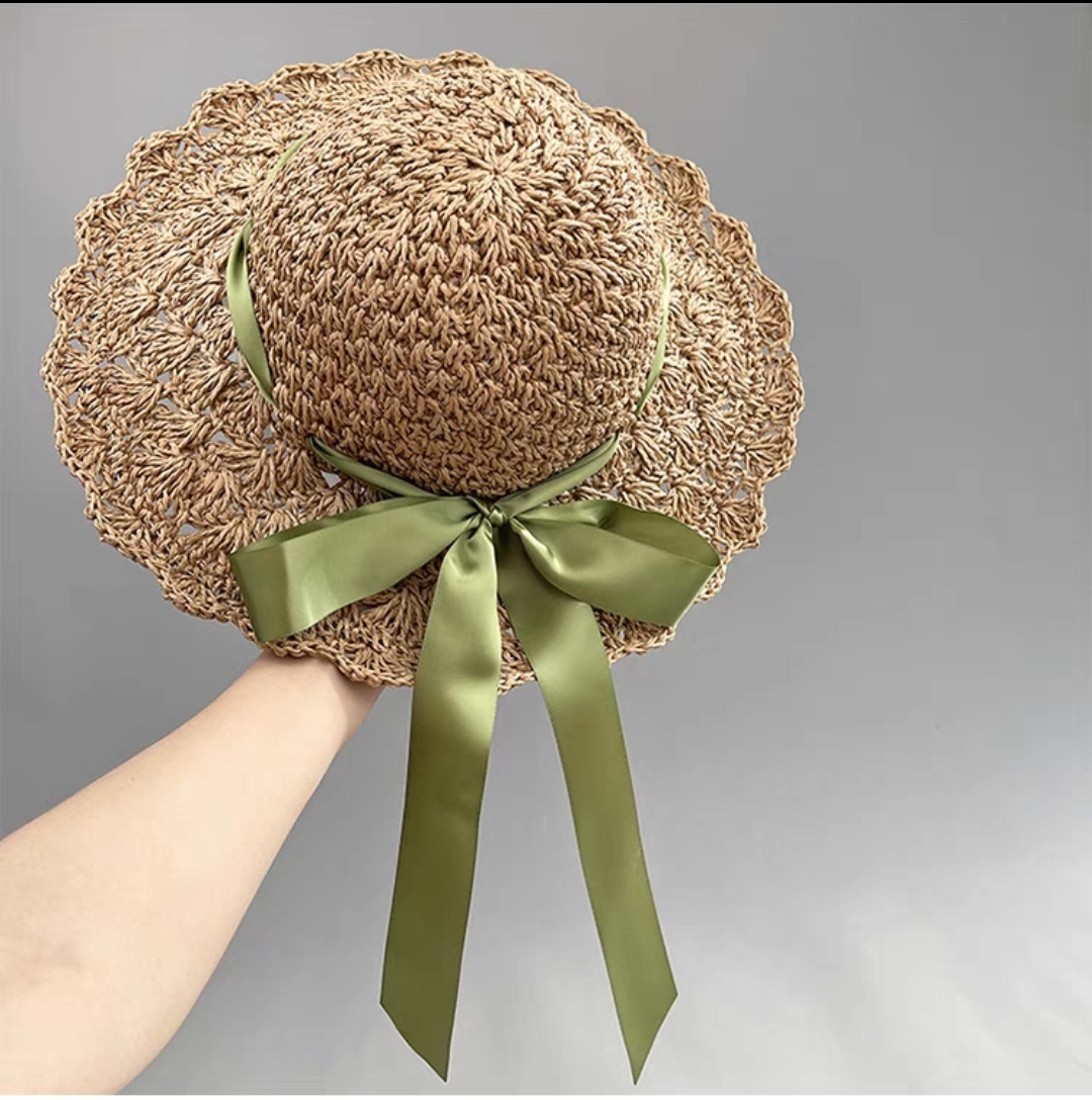 Mũ nón rộng vành đi biển du lịch dã ngoại chống nắng chất liệu cói thời trang Hàn Quốc dona25012102