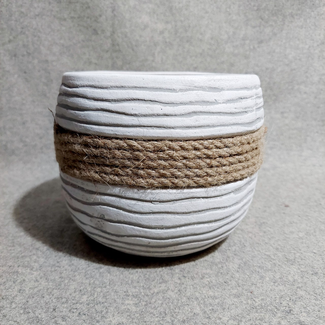 Chậu trồng cây, chậu đất nung sơn wax dây bố Bông Garden House