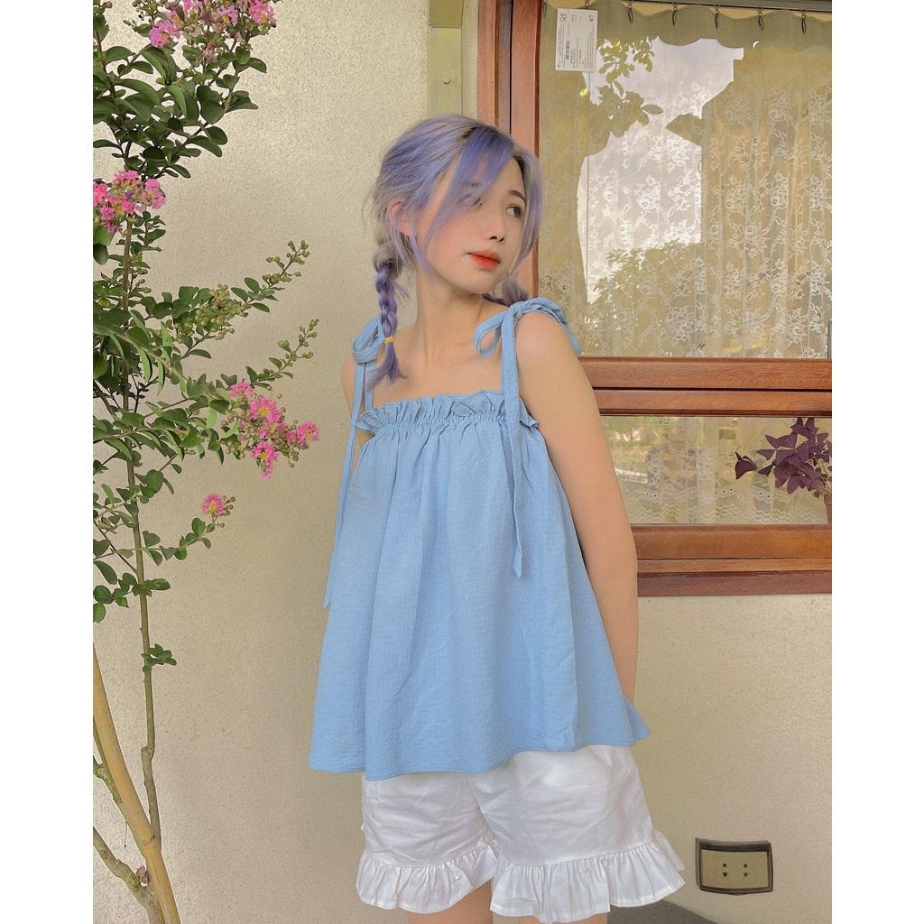 Áo hai dây thắt nơ ulzzang - Made by Fiin