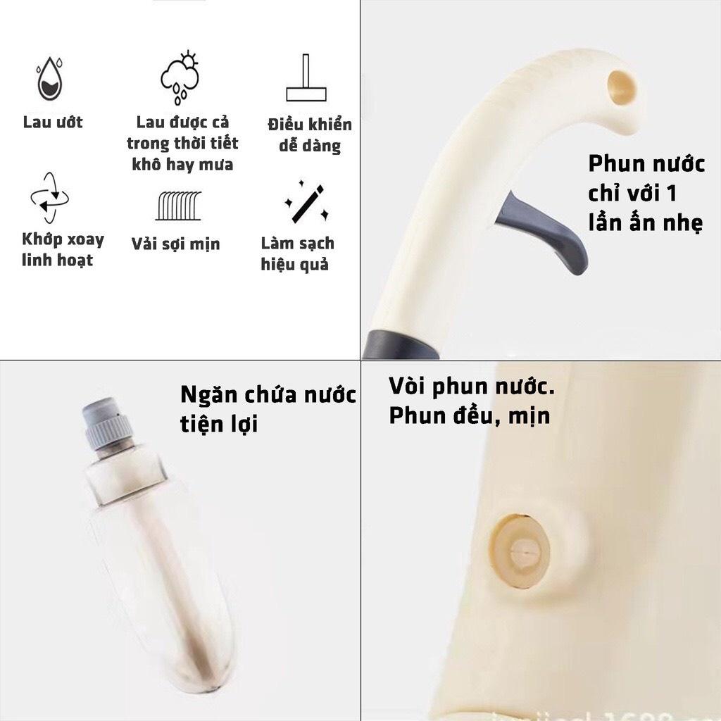 Chổi lau nhà phun sương thông minh xoay 360 độ,Cây lau nhà bình xịt phun sương 2 trong 1