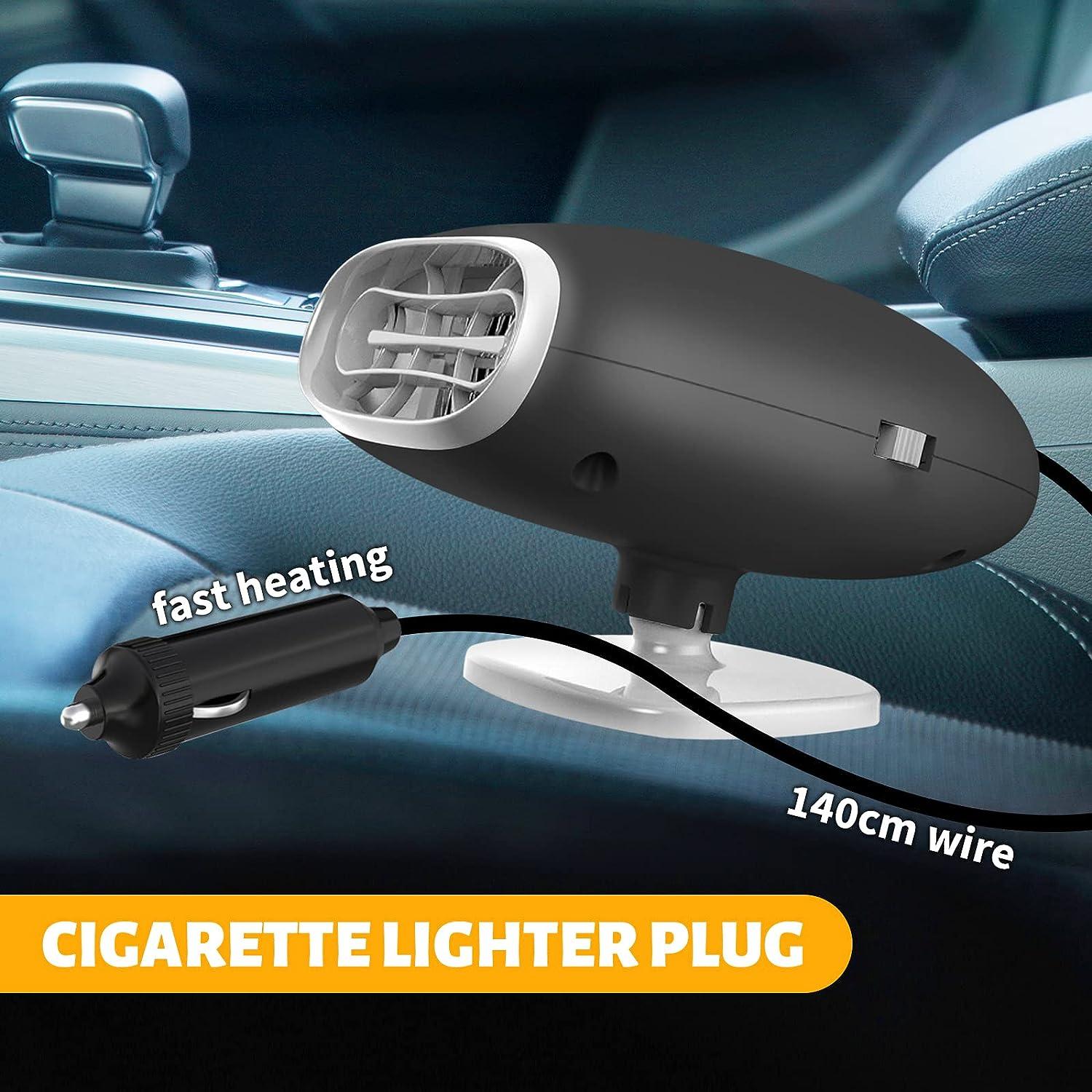 Máy Sưởi Ô Tô Di Động 12V, Bộ Làm Tan Băng Sưởi Ấm Ô Tô 150W 2 Trong 1, Làm Rã Đông Nhanh Kính Chắn Gió Xe Hơi, Cắm Vào Bật Lửa , Có Đế Xoay 360° - Đen