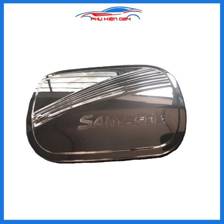 Ốp nắp bình xăng Santafe 2019 mạ crom bảo vệ chống trầy trang trí ô tô