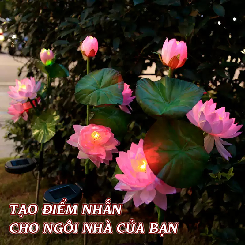 Đèn trang trí năng lượng mặt trời hoa sen, tích kiệm điện, bóng siêu sáng, chống thấm nước - DA3150