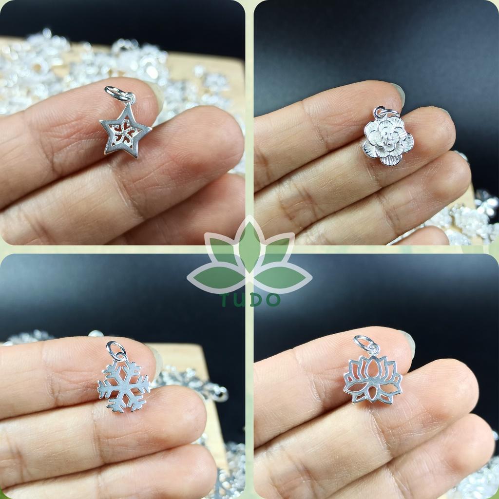 Charm treo bạc 925 mix vòng đá phong thủy DY vương miện, ngôi sao, hoa sen, bông tuyết