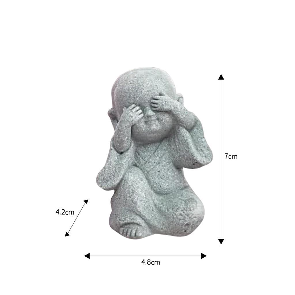 2 Pieces Monk Statue Small Buddha Little Monk Car Accessories Ornaments