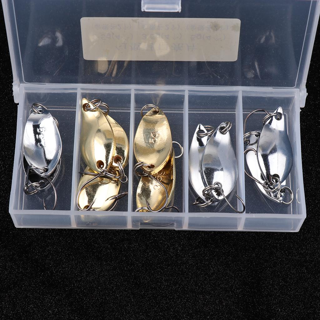 Fishing Lures Metal Spoons Hard Baits 16pcs Set Fishing Lures Spinner Baits Single Hook Tackle Salmon Bass