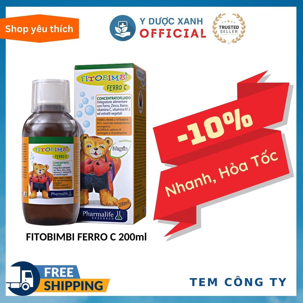 FITOBIMBI FERRO C, 200ml, Siro bổ sung sắt kẽm cho bé của Ý - Y Dược Xanh