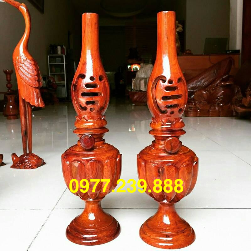 Đèn dầu gỗ hương 40cm