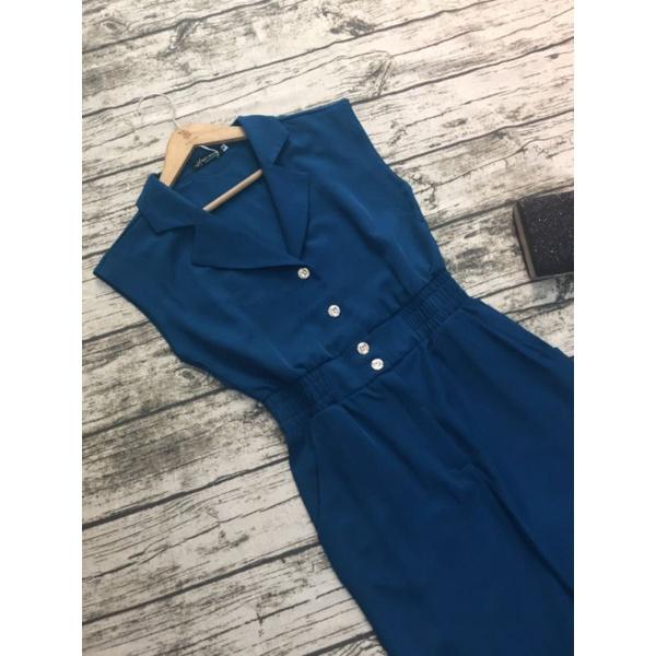 JUMP CỔ VEST PHỐI NÚT LƯNG THUN