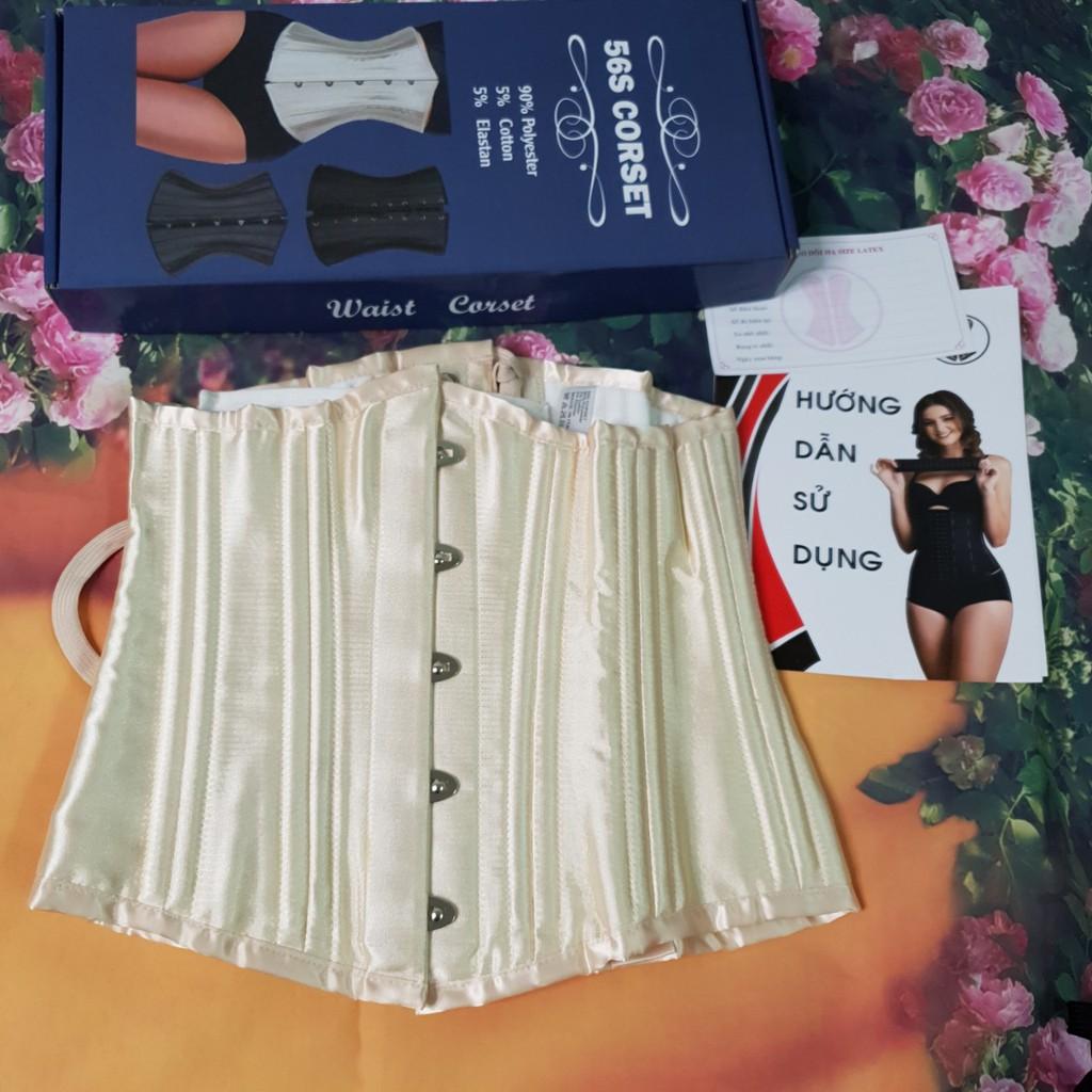 Đai nịt bụng Corset (gen siết giảm eo) 24 xương thép đơn nhập khẩu chính hãng Italy