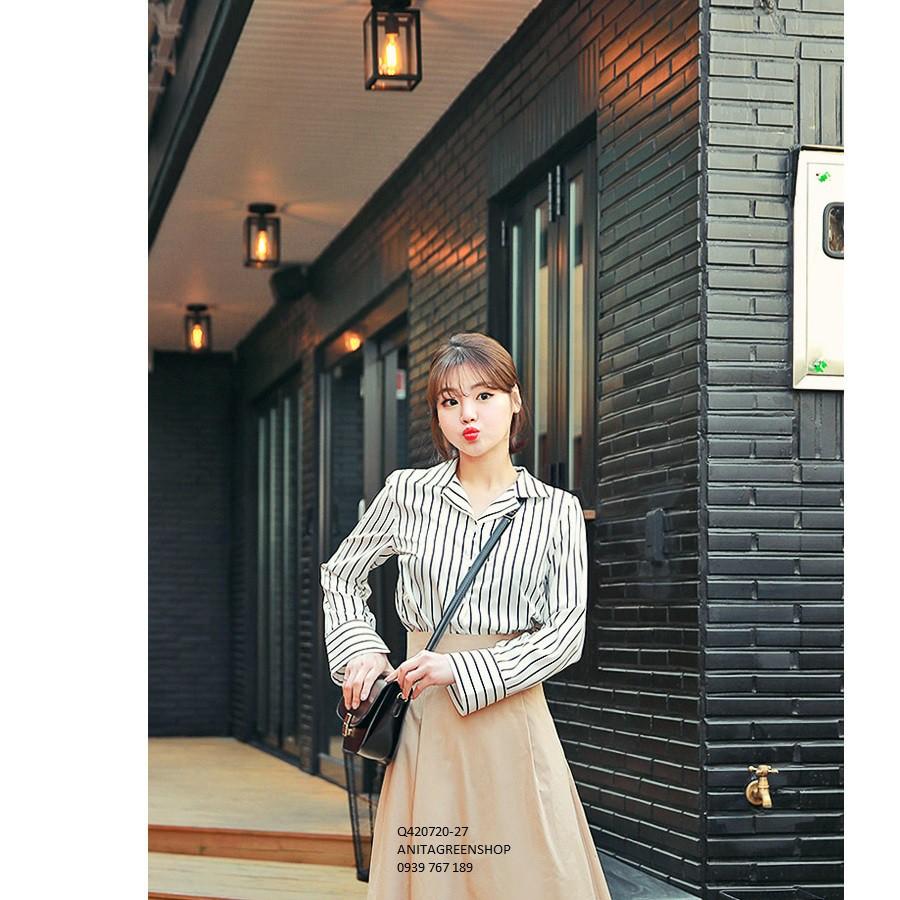 Q420720 ÁO SƠ MI SỌC DÀI TAY