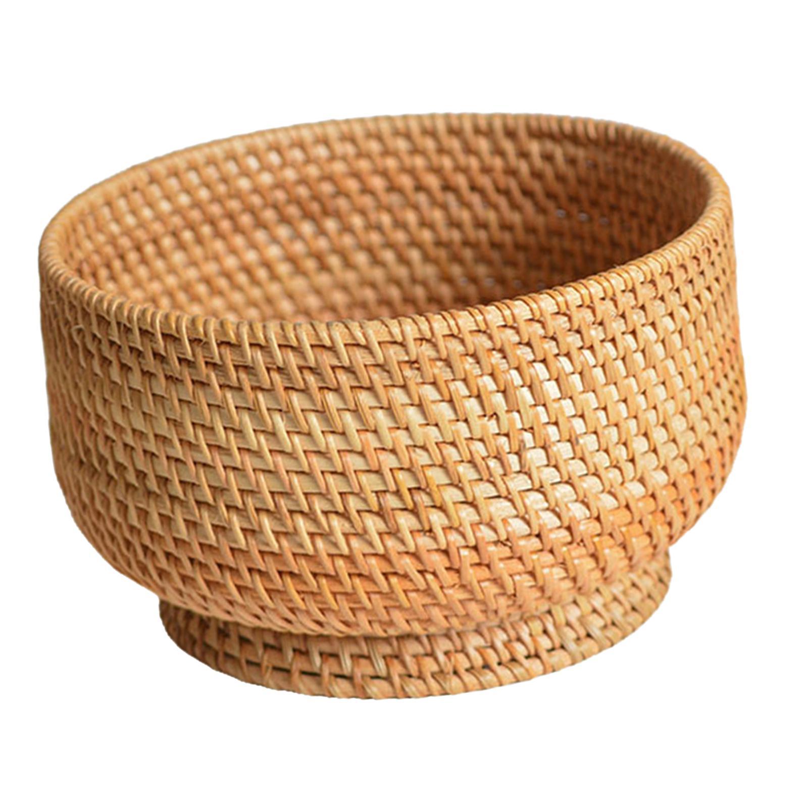 Straw Fruit Basket Rattan Storage Basket Fruit Basket for Restaurant Shelves