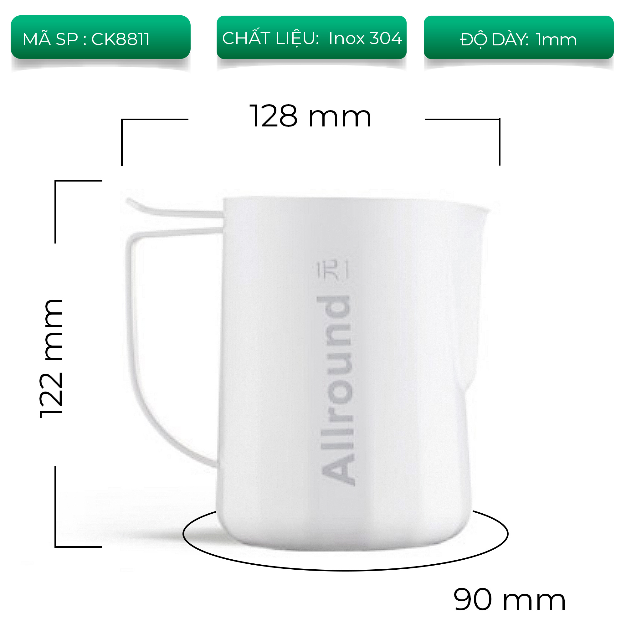 Ca đánh sữa All Round 700ml CAFE DE KONA