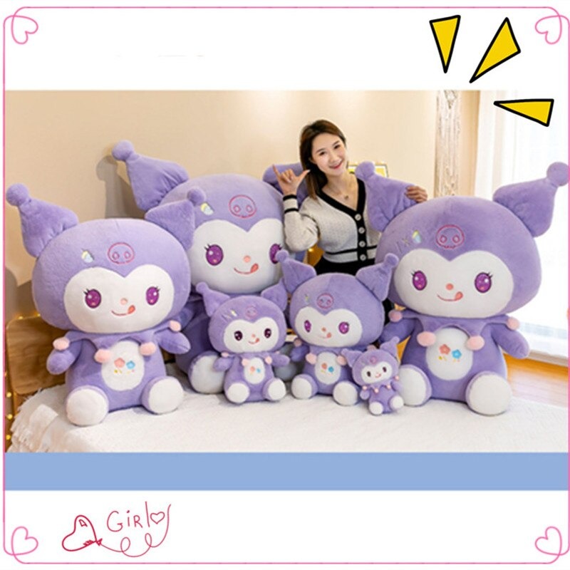 Thú bông thỏ melody kuromi tím - Size từ 26cm đến 60cm - Quà tặng gấu bông thỏ siêu dễ thương - Gối ôm mềm mịn cho bé