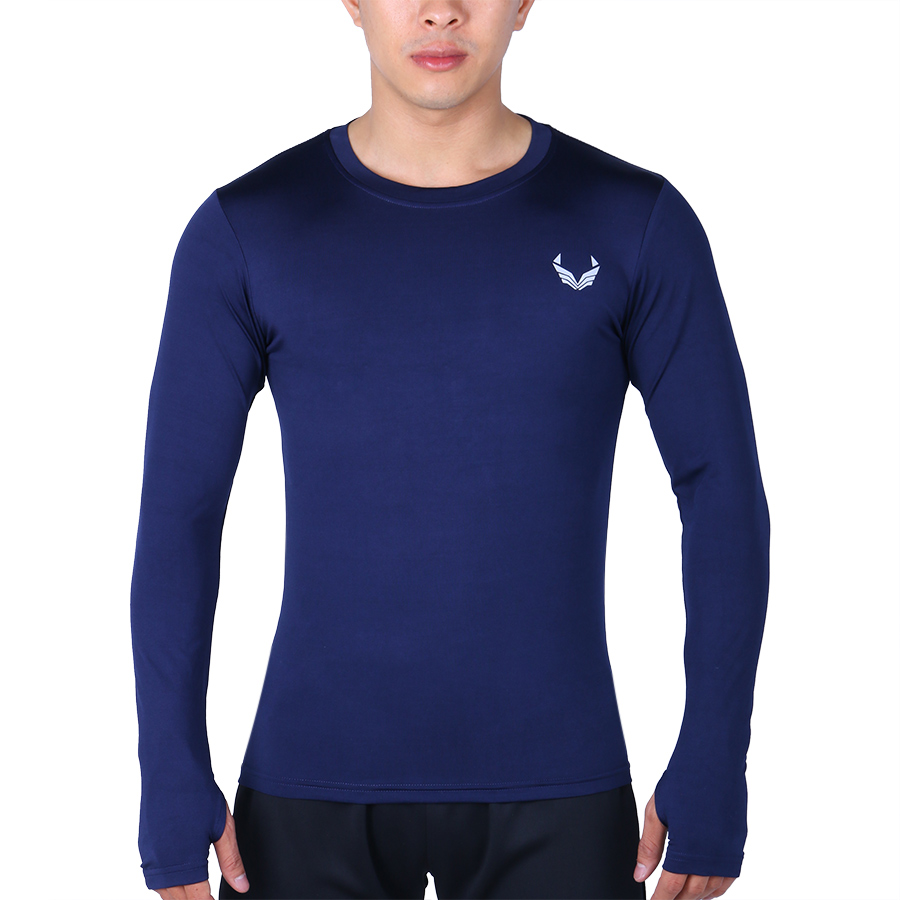 Áo Body Thể Thao Nam Tay Dài Xỏ Ngón Unique Apparel ABTDXNX - Xanh Navy