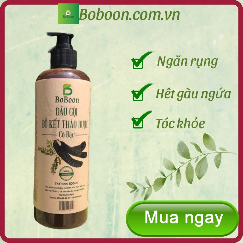 Dầu gội bồ kết cô đặc - thảo dược sạch gàu, nấm, ngứa, chống, ngăn rụng tóc, mọc tóc BoBoon- organic