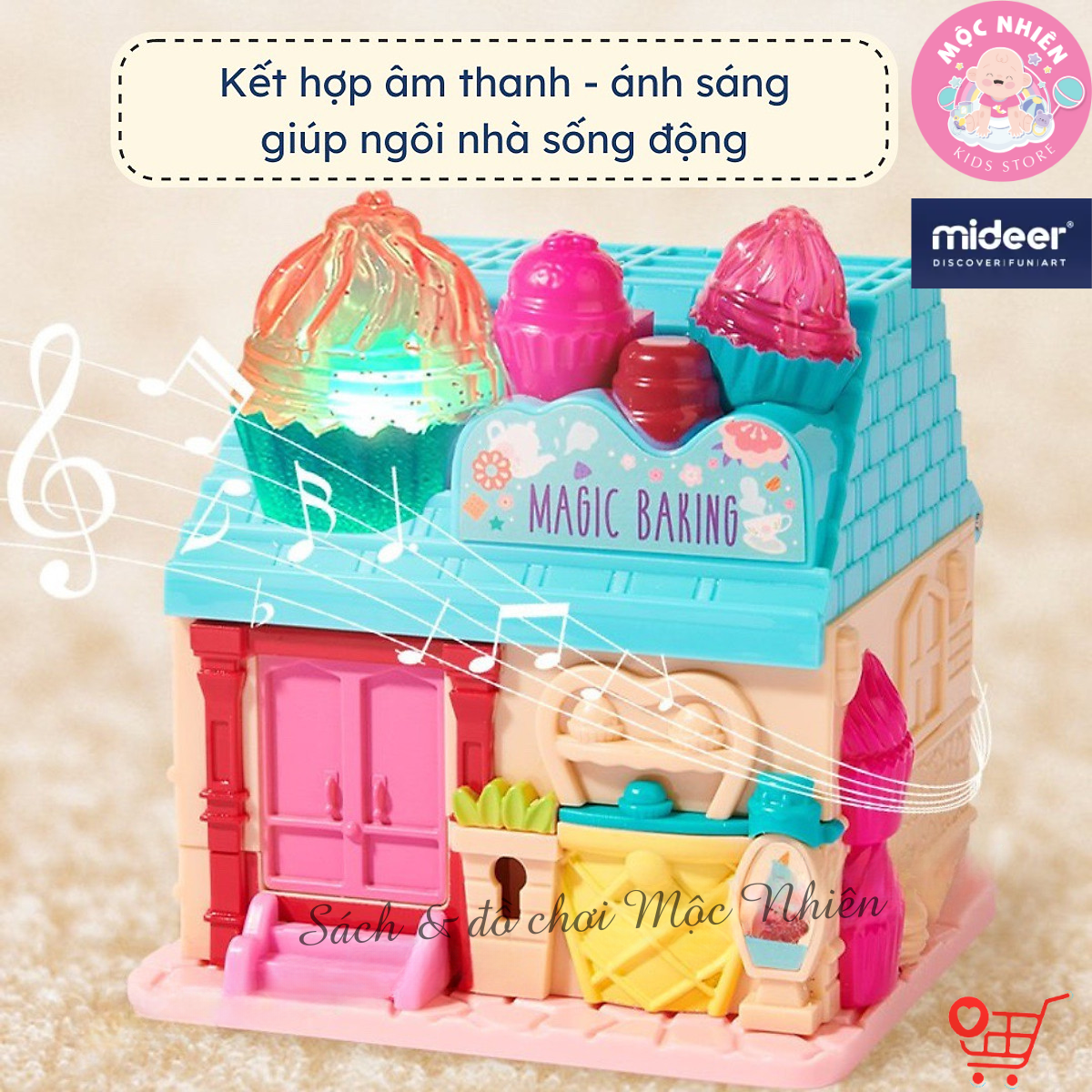 Nhà búp bê mini có âm thanh - Mideer Magic Dollhouse - Mô hình ngôi nhà kẹo ngọt cho bé gái từ 3 tuổi