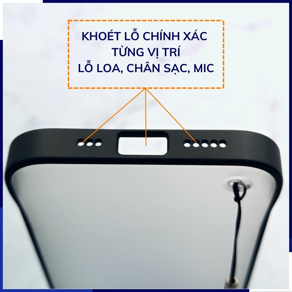 Ốp lưng ip 13 pro max 13 13 pro 12 pro max 12 12 pro nửa cạnh lưng nhám chống bám vân tay bảo vệ camera huỳnh tân