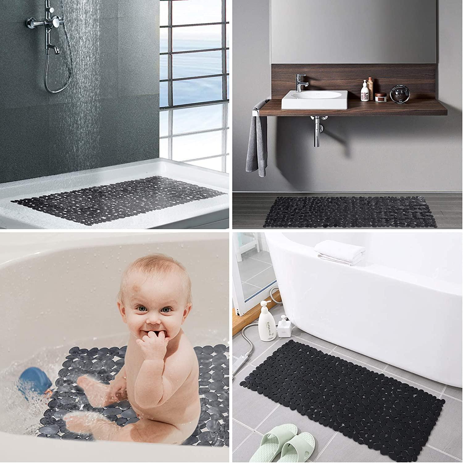 Thảm tắm chống trượt, Thảm tắm hình chữ nhật chống trượt bằng đá cuội, có giác hút Thảm chống trượt, Thảm tắm chống nấm hoặc Thảm tắm