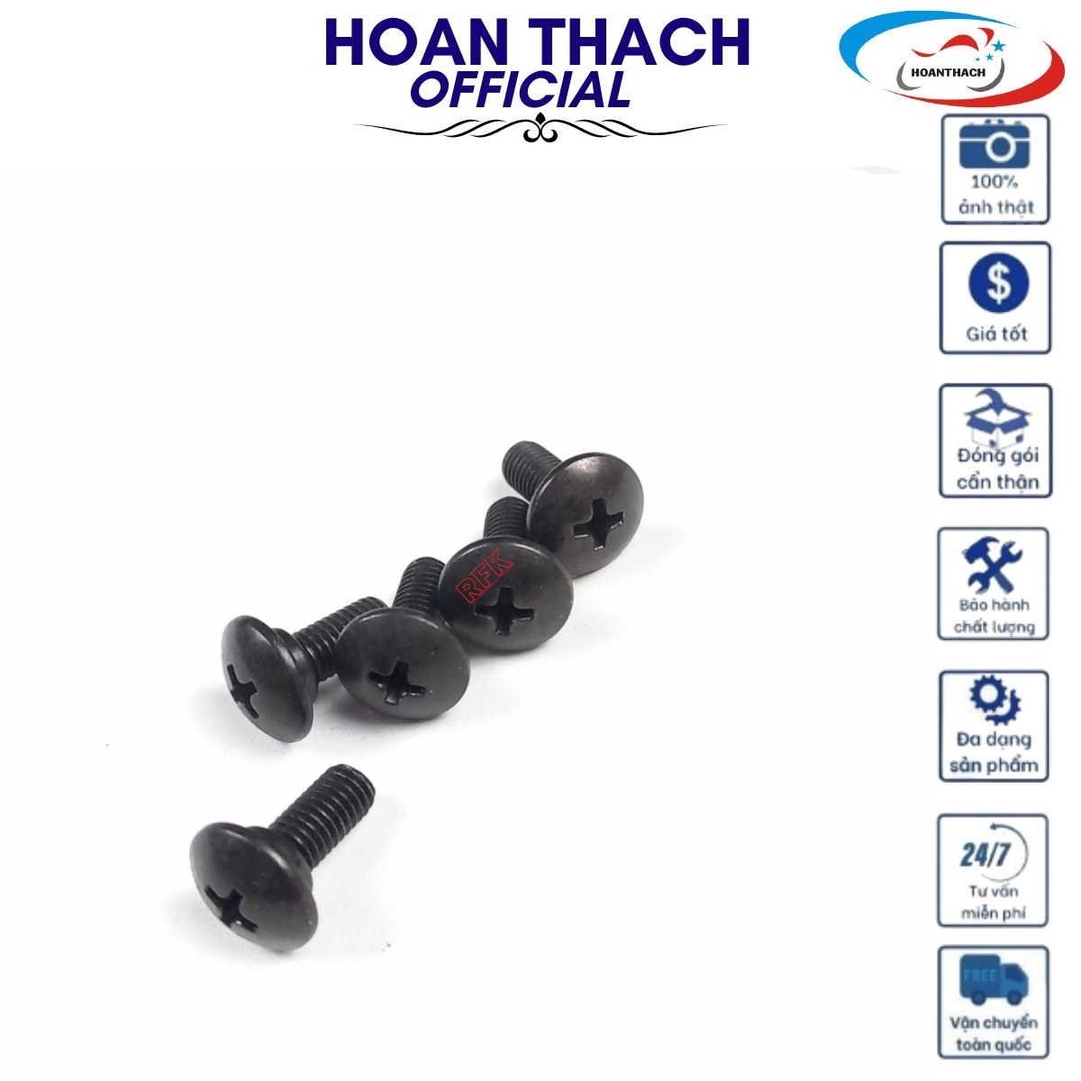 Ốc Dàn Áo Cho Xe Máy 5ly 1.5 Phân Ren Nhiễn Có Ngấn Đen SP006137