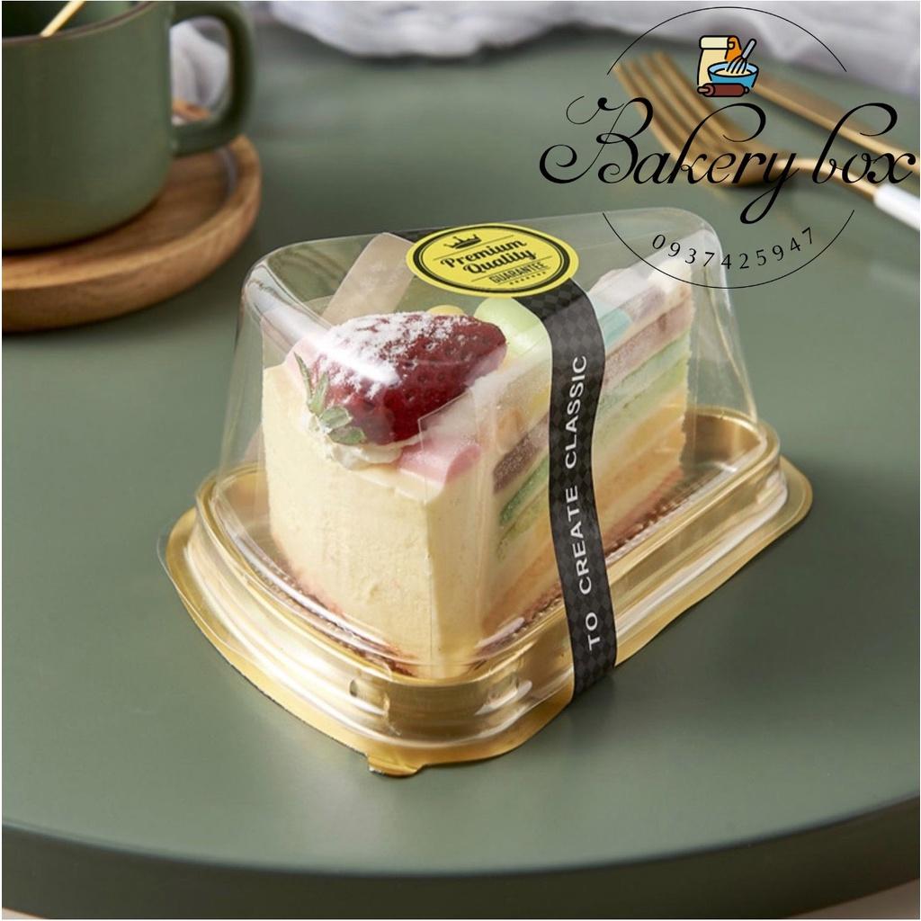 Hộp Tam Giác A03 Đế Vàng Đựng Bánh Kem - Cheese Cake - Red Velvet - Bánh Crepe Nhiều Tầng