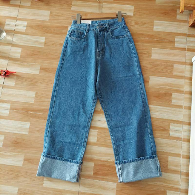 Quần jean ống rộng lưng cao tôn dáng cho các bạn nữ