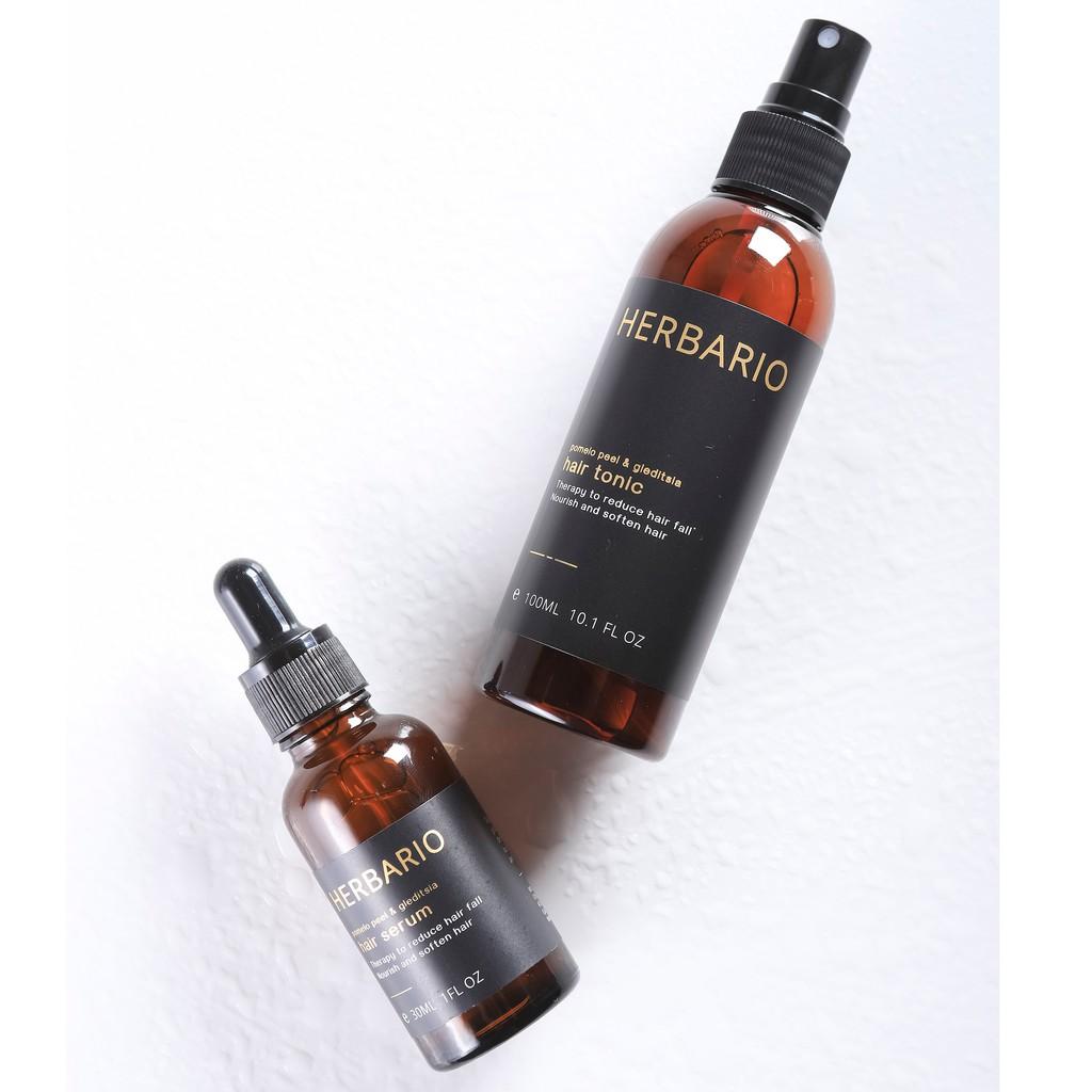 Combo nước dưỡng tóc tinh dầu bưởi và bồ kết Herbario 100ml + serum dưỡng tóc Herbario 30ml